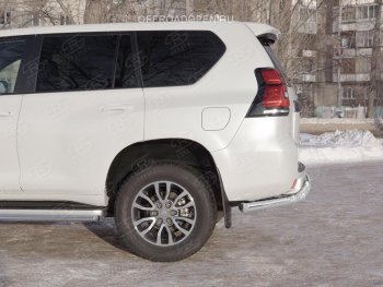 20 349 р. Защита заднего бампера (Ø63 мм, нержавейка) SLITKOFF  Toyota Land Cruiser Prado  J150 (2017-2020) 2-ой рестайлинг  с доставкой в г. Майкоп. Увеличить фотографию 2