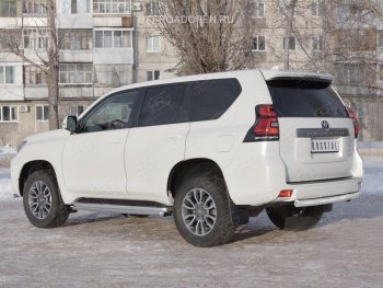 17 399 р. Защита заднего бампера (Ø76 мм, нержавейка) SLITKOFF  Toyota Land Cruiser Prado  J150 (2017-2020) 2-ой рестайлинг  с доставкой в г. Майкоп. Увеличить фотографию 2