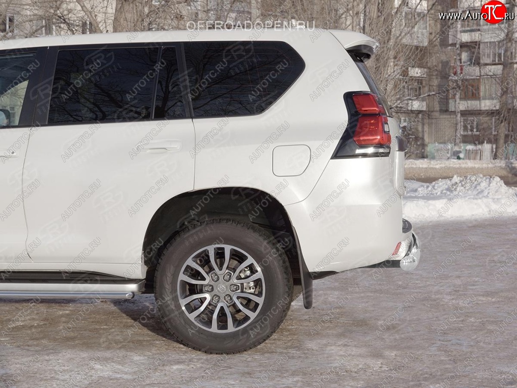 17 399 р. Защита заднего бампера (Ø76 мм, нержавейка) SLITKOFF  Toyota Land Cruiser Prado  J150 (2017-2020) 2-ой рестайлинг  с доставкой в г. Майкоп