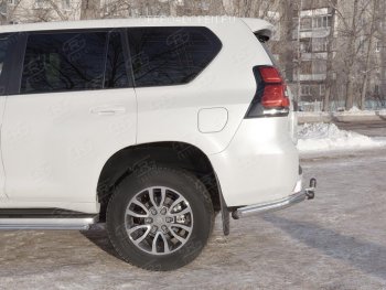 10 999 р. Защита заднего бампера (Ø76 мм уголки, нержавейка) SLITKOFF  Toyota Land Cruiser Prado  J150 (2017-2020) 2-ой рестайлинг  с доставкой в г. Майкоп. Увеличить фотографию 3