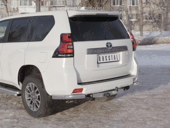10 999 р. Защита заднего бампера (Ø76 мм уголки, нержавейка) SLITKOFF  Toyota Land Cruiser Prado  J150 (2017-2020) 2-ой рестайлинг  с доставкой в г. Майкоп. Увеличить фотографию 4
