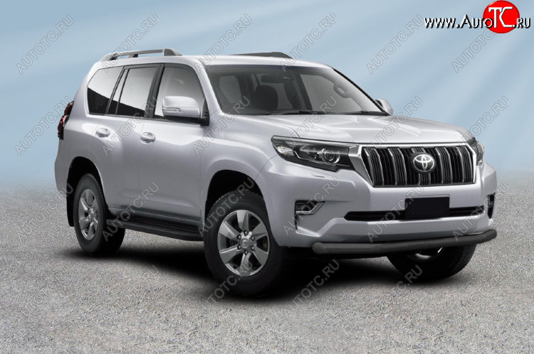 11 299 р. Защита переднего бампера Slitkoff (Ø мм). Toyota Land Cruiser Prado J150 2-ой рестайлинг (2017-2020) (Сталь с полимерным покрытием. Цвет: черный)  с доставкой в г. Майкоп