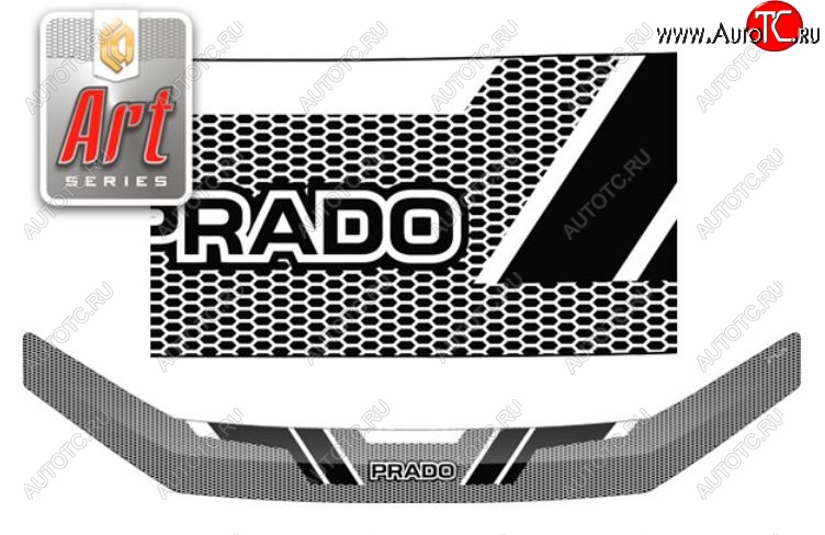 2 299 р. Дефлектор капота CA-Plastiс  Toyota Land Cruiser Prado  J150 (2017-2020) 2-ой рестайлинг (Серия Art черная)  с доставкой в г. Майкоп