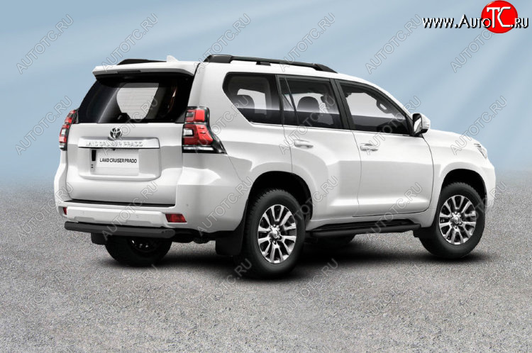 9 699 р. Защита заднего бампера Slitkoff (Ø 57 мм, короткая)  Toyota Land Cruiser Prado  J150 (2017-2020) 2-ой рестайлинг (Сталь с полимерным покрытием. Цвет: черный)  с доставкой в г. Майкоп