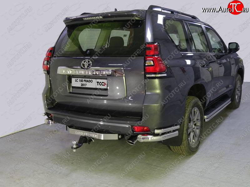 26 499 р. Защита заднего бампера (уголки двойные) ТСС 76,1/42,4 мм  Toyota Land Cruiser Prado  J150 (2017-2020) 2-ой рестайлинг  с доставкой в г. Майкоп