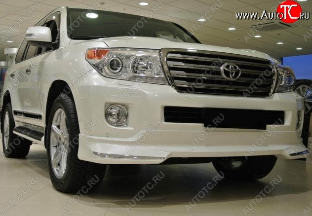 21 599 р. Накладка на передний бампер CT Toyota Land Cruiser 200 1-ый рестайлинг (2012-2015) (Неокрашенная)  с доставкой в г. Майкоп