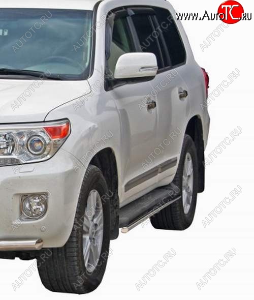 23 499 р. Защита порогов ТехноСфера (Техно Сфера) (нержавейка, 40 mm)  Toyota Land Cruiser  200 (2012-2015) 1-ый рестайлинг  с доставкой в г. Майкоп