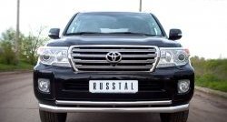 23 999 р. Защита переднего бампера (2 трубыØ76 и 42 мм, нержавейка) SLITKOFF  Toyota Land Cruiser  200 (2012-2015) 1-ый рестайлинг  с доставкой в г. Майкоп. Увеличить фотографию 2