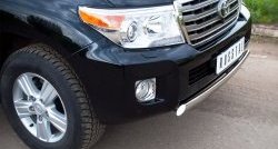 13 999 р. Защита переднего бампера (Ø75х42 мм, нержавейка) Russtal Toyota Land Cruiser 200 1-ый рестайлинг (2012-2015)  с доставкой в г. Майкоп. Увеличить фотографию 2