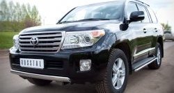 13 999 р. Защита переднего бампера (Ø75х42 мм, нержавейка) Russtal Toyota Land Cruiser 200 1-ый рестайлинг (2012-2015)  с доставкой в г. Майкоп. Увеличить фотографию 3
