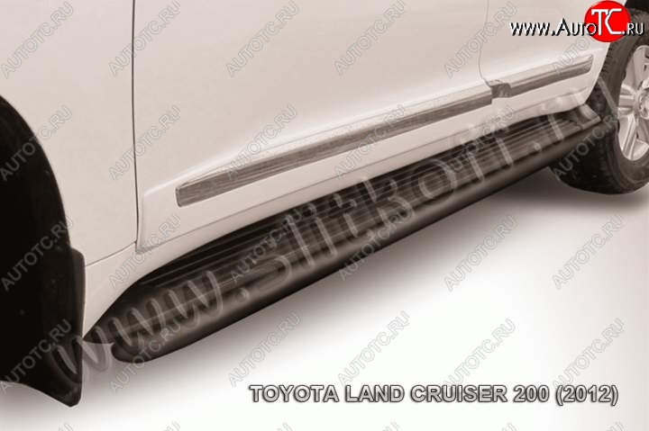 9 649 р. Защита штатного порога d42 Slitkoff Toyota Land Cruiser 200 1-ый рестайлинг (2012-2015) (Цвет: серебристый)  с доставкой в г. Майкоп