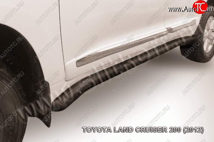 13 199 р. Защита порогов Slitkoff  Toyota Land Cruiser  200 (2012-2015) 1-ый рестайлинг (Цвет: серебристый)  с доставкой в г. Майкоп