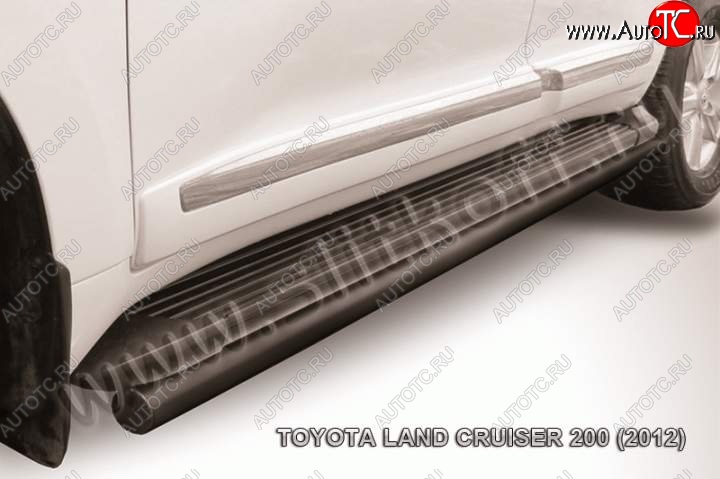 11 999 р. Защита штатного порога d57 Toyota Land Cruiser 200 1-ый рестайлинг (2012-2015) (Цвет: серебристый)  с доставкой в г. Майкоп
