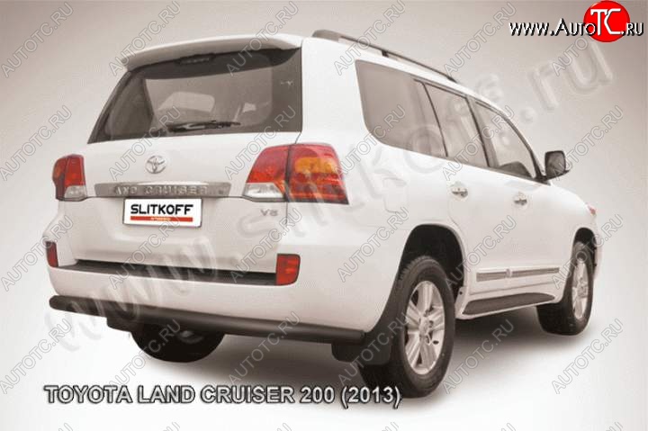 12 949 р. Защита задняя Slitkoff  Toyota Land Cruiser  200 (2012-2015) 1-ый рестайлинг (Цвет: серебристый)  с доставкой в г. Майкоп