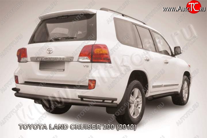 8 349 р. Уголки d76+d42 двойные  Toyota Land Cruiser  200 (2012-2015) 1-ый рестайлинг (Цвет: серебристый)  с доставкой в г. Майкоп
