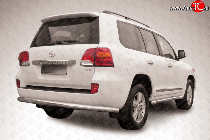 18 549 р. Защита заднего бампера Slitkoff (Ø 76 мм)  Toyota Land Cruiser  200 (2012-2015) 1-ый рестайлинг (Нержавеющая сталь)  с доставкой в г. Майкоп