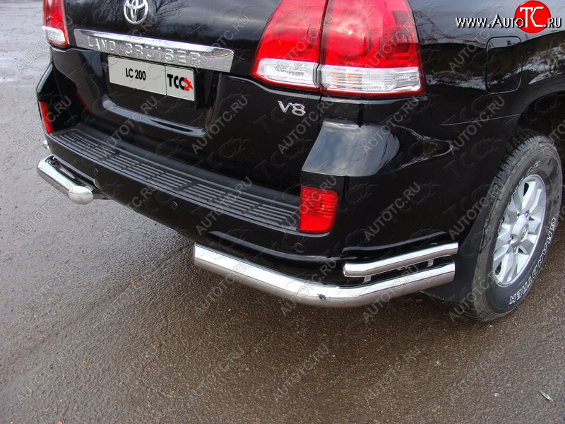 26 499 р. Защита заднего бампера (уголки двойные) ТСС 76,1/42,4 мм  Toyota Land Cruiser  200 (2012-2015) 1-ый рестайлинг  с доставкой в г. Майкоп