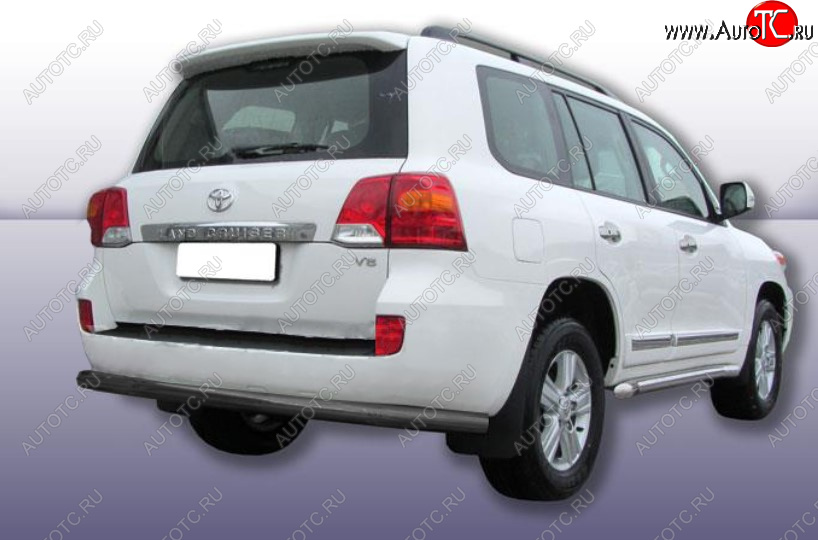 12 949 р. Защита заднего бампера Slitkoff (Ø 76 мм)  Toyota Land Cruiser  200 (2012-2015) 1-ый рестайлинг (Сталь с полимерным покрытием. Цвет: черный)  с доставкой в г. Майкоп