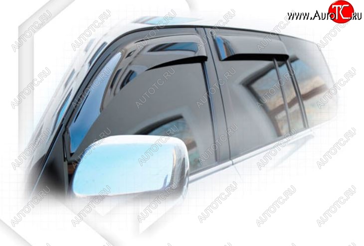 2 299 р. Дефлектора окон CA-Plastic Toyota Land Cruiser 200 1-ый рестайлинг (2012-2015) (Classic полупрозрачный, Без хром.молдинга, Крепление только на скотч)  с доставкой в г. Майкоп
