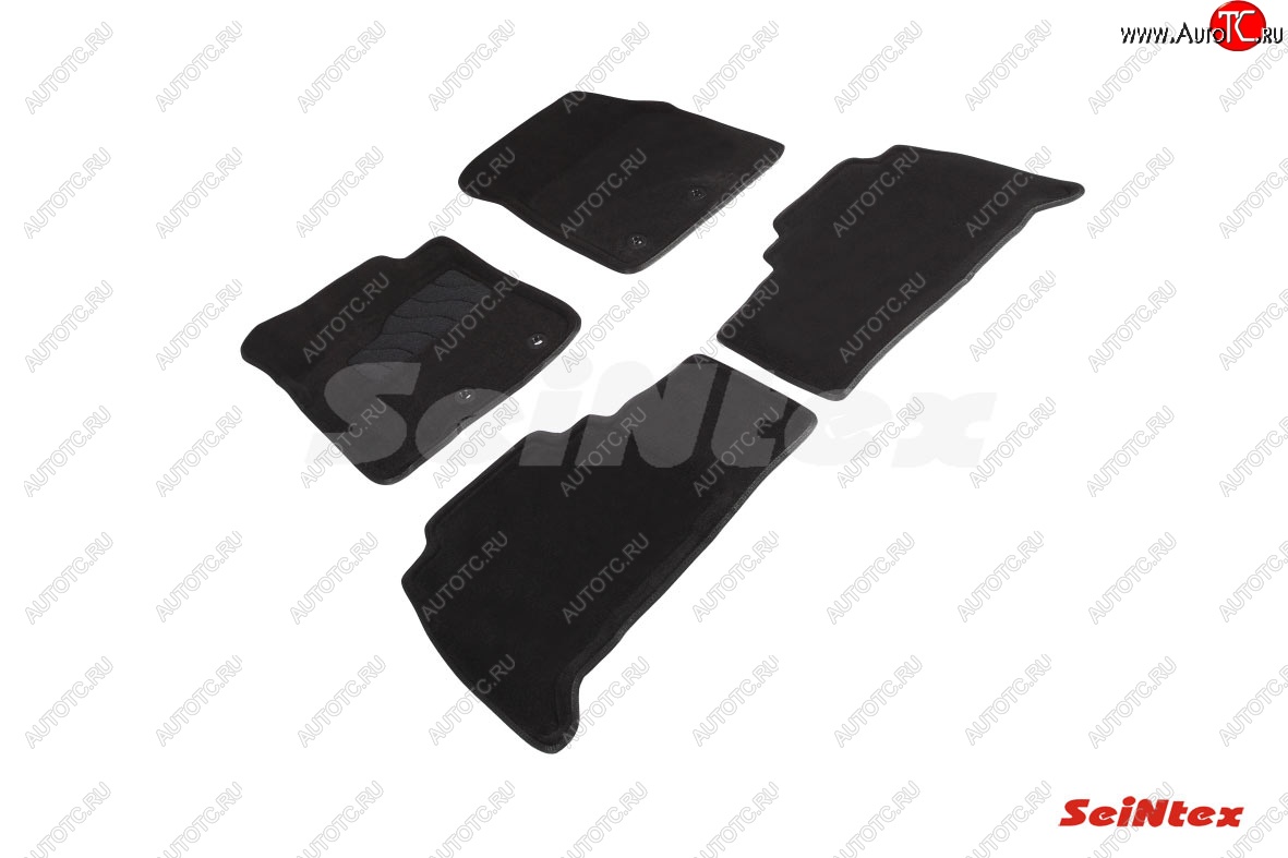 6 199 р. Комплект 3D ковриков в салон (ворсовые / чёрные) Seintex  Toyota Land Cruiser  200 (2012-2021) 1-ый рестайлинг, 2-ой рестайлинг  с доставкой в г. Майкоп