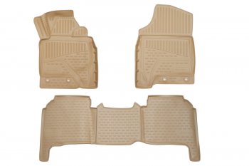 Комплект 3D ковриков салона Element (полиуретан) П.Р Toyota Land Cruiser 200 1-ый рестайлинг (2012-2015) (Бежевые)