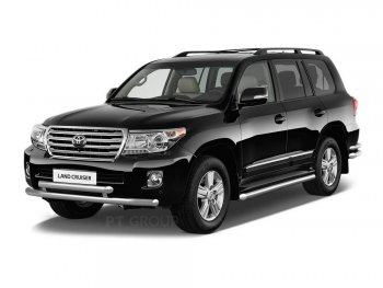 Защита порогов из трубы Ø51 Petroil Tuning Toyota Land Cruiser 200 2-ой рестайлинг (2015-2021) (Нержавеющая полированная сталь)