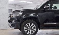 28 999 р. Защита переднего бампера (2 трубы Ø63 мм с зубами, нержавейка) SLITKOFF  Toyota Land Cruiser  200 (2015-2021) 2-ой рестайлинг  с доставкой в г. Майкоп. Увеличить фотографию 4