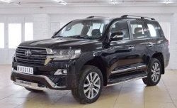 23 899 р. Защита переднего бампера (Ø63 мм с надписью, нержавейка) SLITKOFF  Toyota Land Cruiser  200 (2015-2021) 2-ой рестайлинг  с доставкой в г. Майкоп. Увеличить фотографию 2