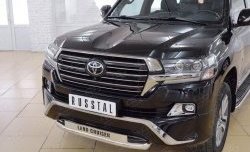 23 899 р. Защита переднего бампера (Ø63 мм с надписью, нержавейка) SLITKOFF  Toyota Land Cruiser  200 (2015-2021) 2-ой рестайлинг  с доставкой в г. Майкоп. Увеличить фотографию 3