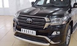 17 899 р. Защита переднего бампера (Ø76 мм короткая, нержавейка) SLITKOFF  Toyota Land Cruiser  200 (2015-2021) 2-ой рестайлинг  с доставкой в г. Майкоп. Увеличить фотографию 2