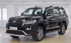 17 899 р. Защита переднего бампера (Ø76 мм короткая, нержавейка) SLITKOFF  Toyota Land Cruiser  200 (2015-2021) 2-ой рестайлинг  с доставкой в г. Майкоп. Увеличить фотографию 3