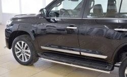 14 899 р. Защита порогов из круглой трубы диаметром 42 мм SLITKOFF  Toyota Land Cruiser  200 (2015-2021) 2-ой рестайлинг  с доставкой в г. Майкоп. Увеличить фотографию 4