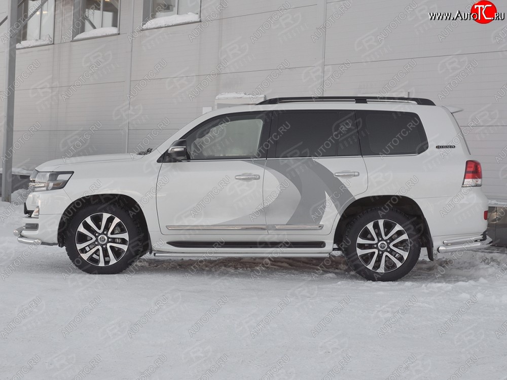 14 899 р. Защита порогов SLITKOFF из круглой трубы диаметром 42 мм  Toyota Land Cruiser  200 (2015-2021) 2-ой рестайлинг  с доставкой в г. Майкоп