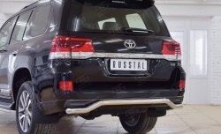 18 999 р. Защита заднего бампера (Ø63 мм волна, нержавейка) SLITKOFF  Toyota Land Cruiser  200 (2015-2021) 2-ой рестайлинг  с доставкой в г. Майкоп. Увеличить фотографию 4