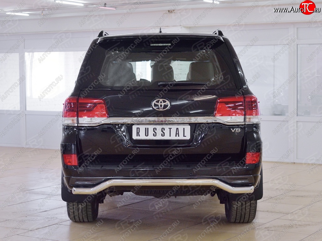18 999 р. Защита заднего бампера (Ø63 мм волна, нержавейка) SLITKOFF  Toyota Land Cruiser  200 (2015-2021) 2-ой рестайлинг  с доставкой в г. Майкоп