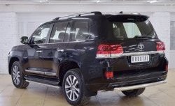 16 349 р. Защита заднего бампера (Ø76 мм дуга, нержавейка) SLITKOFF  Toyota Land Cruiser  200 (2015-2021) 2-ой рестайлинг  с доставкой в г. Майкоп. Увеличить фотографию 3