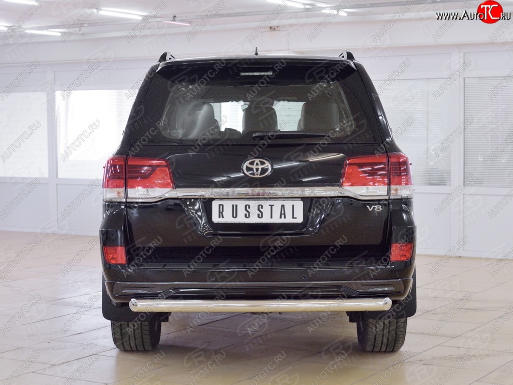 16 349 р. Защита заднего бампера (Ø76 мм дуга, нержавейка) SLITKOFF  Toyota Land Cruiser  200 (2015-2021) 2-ой рестайлинг  с доставкой в г. Майкоп