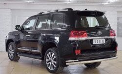 27 799 р. Защита заднего бампера (2 трубы Ø76 и 42 мм, нержавейка) SLITKOFF  Toyota Land Cruiser  200 (2015-2021) 2-ой рестайлинг  с доставкой в г. Майкоп. Увеличить фотографию 3