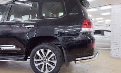 27 799 р. Защита заднего бампера (2 трубы Ø76 и 42 мм, нержавейка) SLITKOFF  Toyota Land Cruiser  200 (2015-2021) 2-ой рестайлинг  с доставкой в г. Майкоп. Увеличить фотографию 4