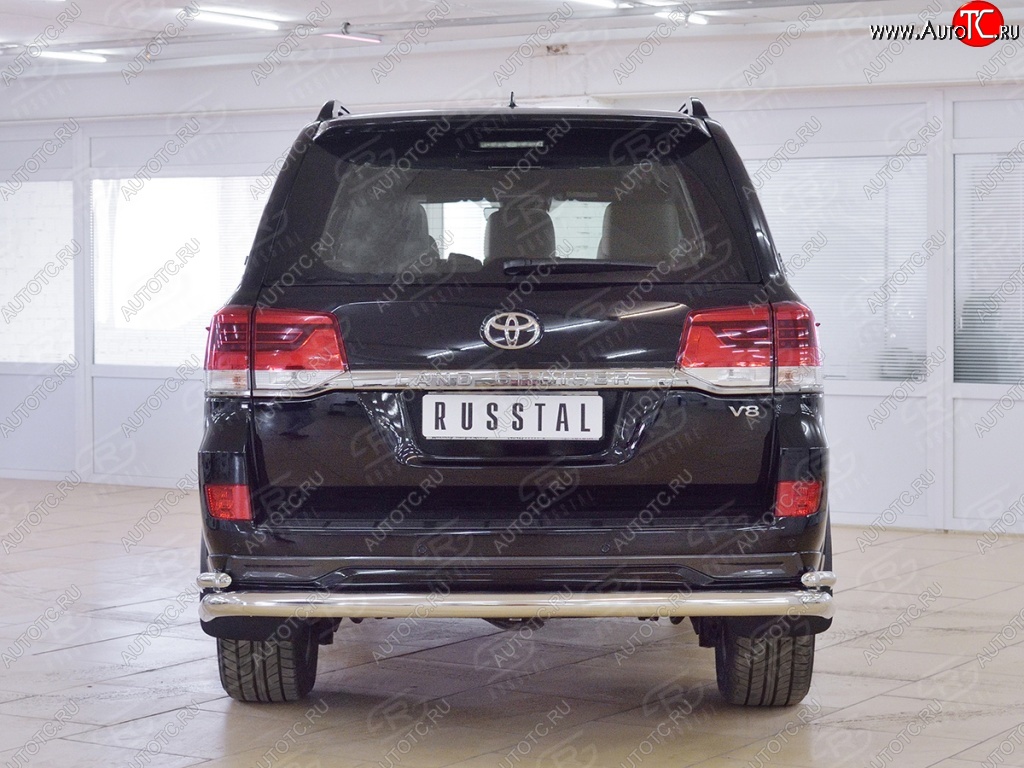 27 799 р. Защита заднего бампера (2 трубы Ø76 и 42 мм, нержавейка) SLITKOFF  Toyota Land Cruiser  200 (2015-2021) 2-ой рестайлинг  с доставкой в г. Майкоп