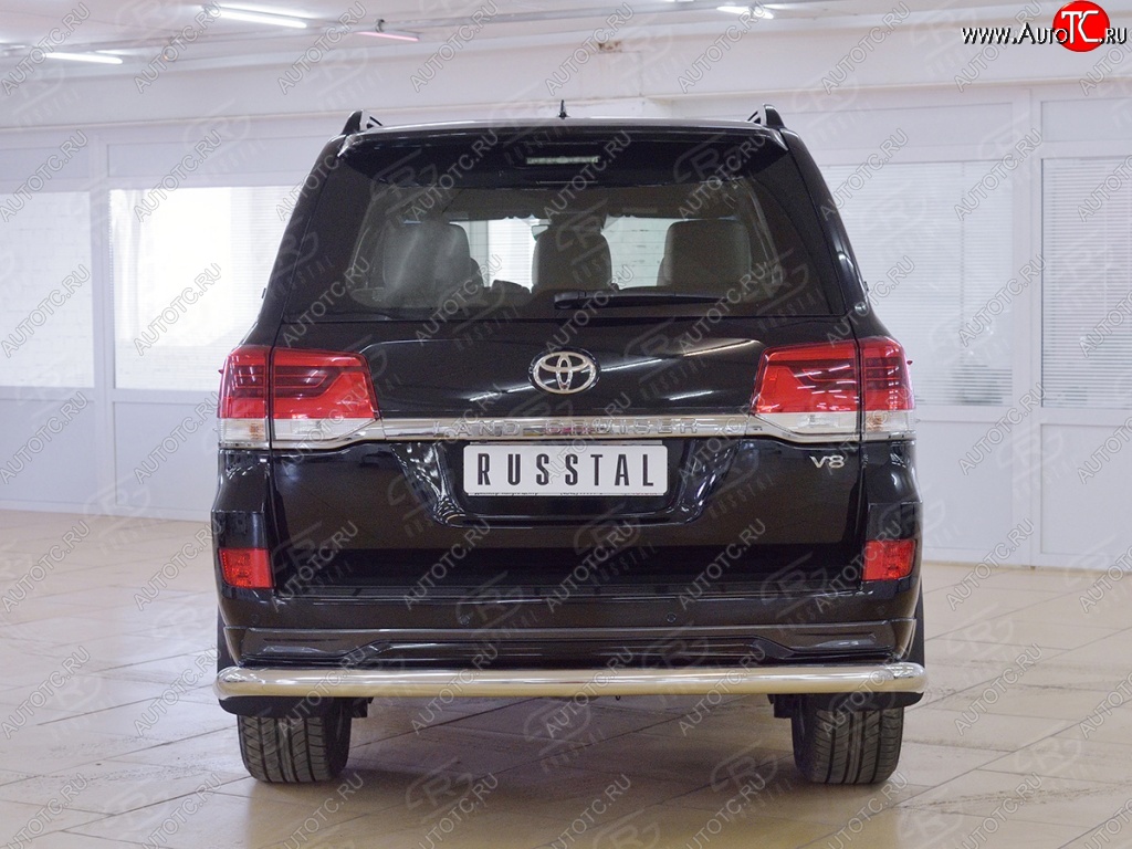 14 299 р. Защита заднего бампера (Ø76 мм, нержавейка) SLITKOFF  Toyota Land Cruiser  200 (2015-2021) 2-ой рестайлинг  с доставкой в г. Майкоп