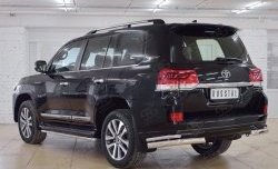 15 749 р. Защита заднего бампера (2 трубы Ø76х42 мм, нержавейка) SLITKOFF  Toyota Land Cruiser  200 (2015-2021) 2-ой рестайлинг  с доставкой в г. Майкоп. Увеличить фотографию 2