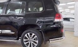 15 749 р. Защита заднего бампера (2 трубы Ø76х42 мм, нержавейка) SLITKOFF  Toyota Land Cruiser  200 (2015-2021) 2-ой рестайлинг  с доставкой в г. Майкоп. Увеличить фотографию 3