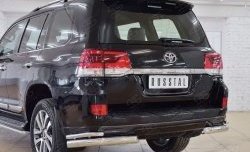 15 749 р. Защита заднего бампера (2 трубы Ø76х42 мм, нержавейка) SLITKOFF  Toyota Land Cruiser  200 (2015-2021) 2-ой рестайлинг  с доставкой в г. Майкоп. Увеличить фотографию 4