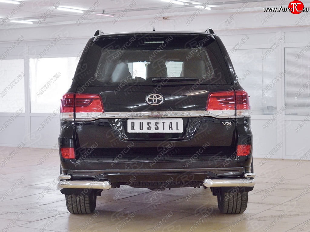 15 749 р. Защита заднего бампера (2 трубы Ø76х42 мм, нержавейка) SLITKOFF  Toyota Land Cruiser  200 (2015-2021) 2-ой рестайлинг  с доставкой в г. Майкоп