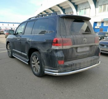 16 749 р. Тройная защита заднего бампера SLITKOFF из труб диаметром 76 и 42 мм SLITKOFF  Toyota Land Cruiser  200 (2015-2021) 2-ой рестайлинг  с доставкой в г. Майкоп. Увеличить фотографию 2