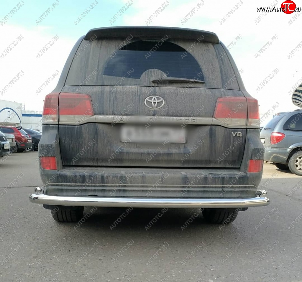 16 749 р. Тройная защита заднего бампера SLITKOFF из труб диаметром 76 и 42 мм SLITKOFF  Toyota Land Cruiser  200 (2015-2021) 2-ой рестайлинг  с доставкой в г. Майкоп
