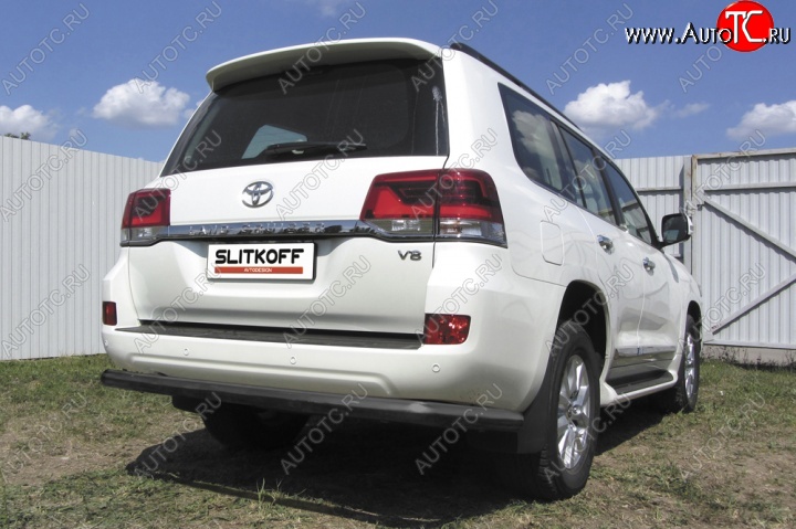 12 949 р. Защита задняя Slitkoff  Toyota Land Cruiser  200 (2015-2021) 2-ой рестайлинг (Цвет: серебристый)  с доставкой в г. Майкоп