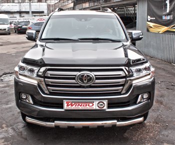 15 499 р. Защита переднего бампера WINBO (Ø76 мм, нержавейка)  Toyota Land Cruiser  200 (2015-2021) 2-ой рестайлинг  с доставкой в г. Майкоп. Увеличить фотографию 2