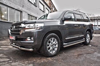 15 499 р. Защита переднего бампера WINBO (Ø76 мм, нержавейка)  Toyota Land Cruiser  200 (2015-2021) 2-ой рестайлинг  с доставкой в г. Майкоп. Увеличить фотографию 3